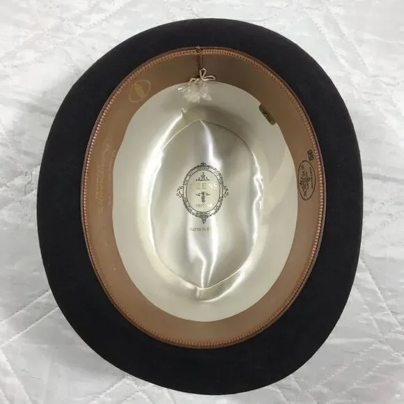Men's VTG Dark Gray Keens‎ British Bowler Derby Hat Sz 7 1/8 shower proof
